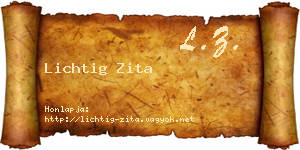 Lichtig Zita névjegykártya